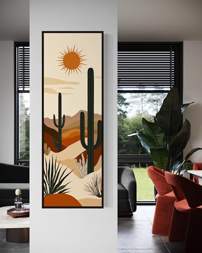 Tableau sur toile Boho Sun 40x120 cm de style minimaliste avec cadre intérieur