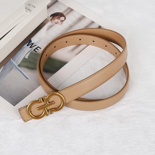 Image of Aurolran Women's Leather Belt with Buckle - Ideal for Dresses, Jeans, and Coats