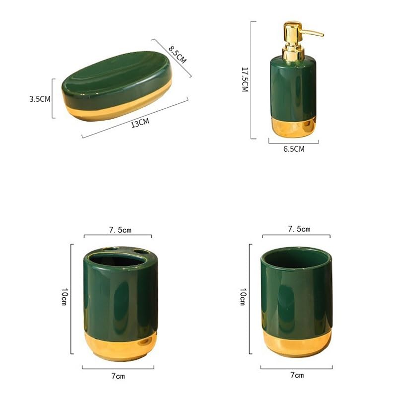Wash Five-piece Bathroom Smooth Gold Mouthwash Cup Toothbrush Holder(E)