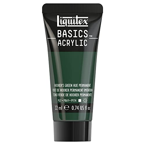 Liquitex 8870462 Basics Acrylfarbe - Hookers Grün Permanent - 22 ml Tube, lichtecht, mittlere Viskosität, seidenglänzend, monopigmentiert, Archivqualität