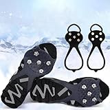 [mocoly]アウトドア雪上靴用滑り止めツール 5本爪 アイゼン 滑り止め 靴 雪 チェーンスパイク アイゼン スノースパイク 簡易装着 靴底用 かんじき 転倒防止機能付き 軽量 コンパクト 様々な靴に対応 登山/釣り/急斜面の歩行に