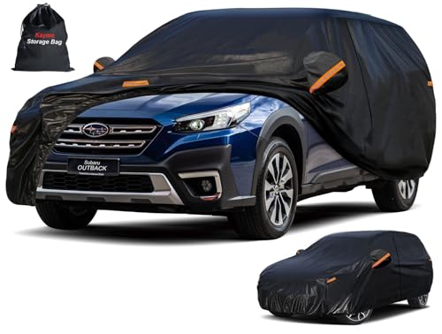 Image of Kayme 7 Layers SUV Car Cover Custom Fit for Subaru Outback (1994-2025) Waterproof All Weather for Automobiles, Outdoor Full Cover Rain Sun UV Protection.Black