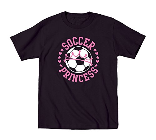 Instant Message - Soccer Princess - Toddler Short Sleeve T-Shirt - Size 2T Black #TOP14