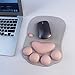 Cat Paw Mouse Pad with Wrist Support Soft Silicone Wrist Rests Wrist Cushion Comfort Mouse Pad Computer Mouse Mat Desk Decor Grey(10.7x7.8x0.9'')