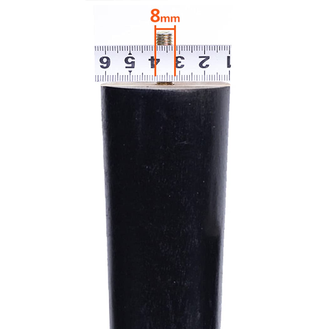 Gambe per mobili in Legno massello ad Angolo retto, coniche, M8, di Ricambio per Divano, Poltrona, Mobile TV, Tavolo da Pranzo, Sedia, Nere, 4 Pezzi (15 cm)