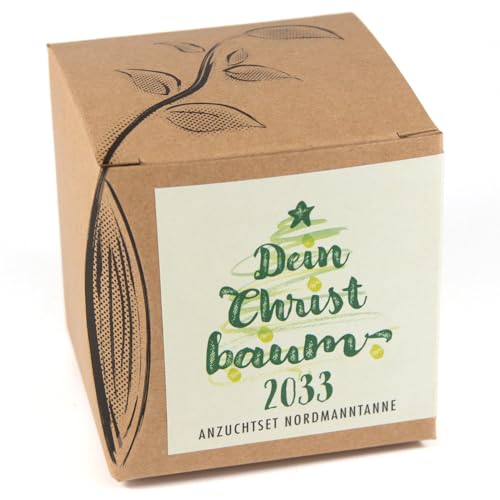 Geschenk-Anzuchtset \"Dein Christbaum 2033\", Nordmanntanne aus Eigenanbau, Inklusive Kokostopf und Anleitung Geschenk-Anzuchtset \"Dein Christbaum 2033\", Nordmanntanne aus Eigenanbau, Inklusive Kokostopf und Anleitung