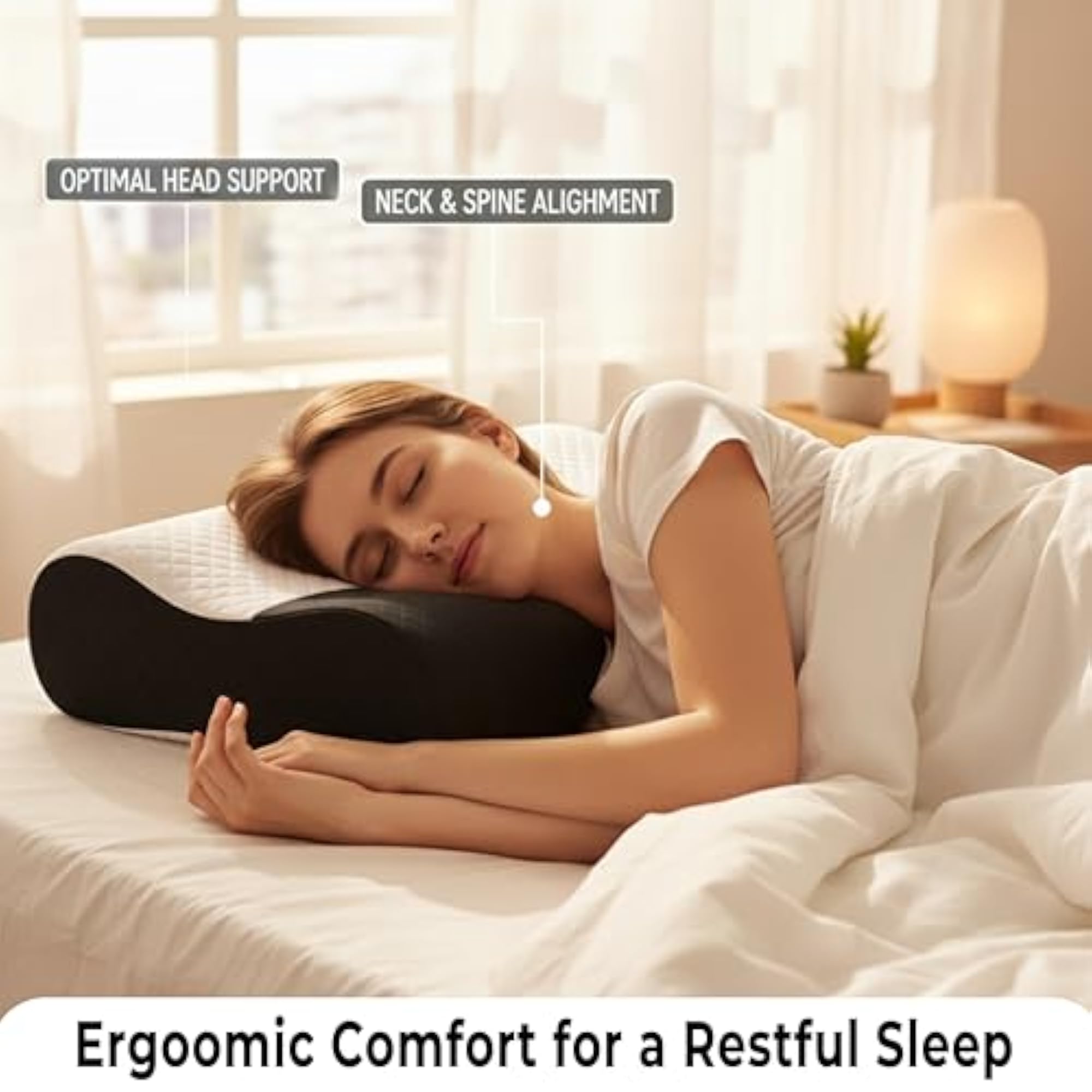 Dr. Memory Foam Pillow, Ergonomic Neck and Shoulder Support