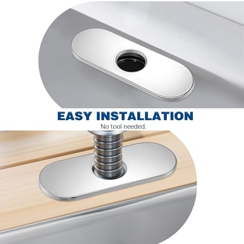 Yuanchu 35mm Lochkappen Abdeckplatte, 304 Edelstahl Wasserhahn Platte Rosette Vertuschen Hässlichkeit Abdeckplatte Anti Flecken Befestigung Badezimmer Küchenspüle Duscharmatur Rohrabdeckung(Verzinken)