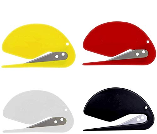 Letter Opener Envelope Slitter  Opener for Office, Home & Business Travelers - Openers with Safety Concealed Razor Blade and Guiding Tip for Perfect Cut?4pack)