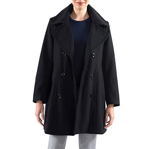 Alpine Swiss Norah Women’s Wool Blend Peacoat Runs Large – Double-Breasted Jacket with Flattering Fit2