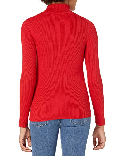 Amazon Essentials Women's Slim-Fit Lightweight Long-Sleeve Ribbed Turtleneck Sweater, Cherry Red, Small - image 2