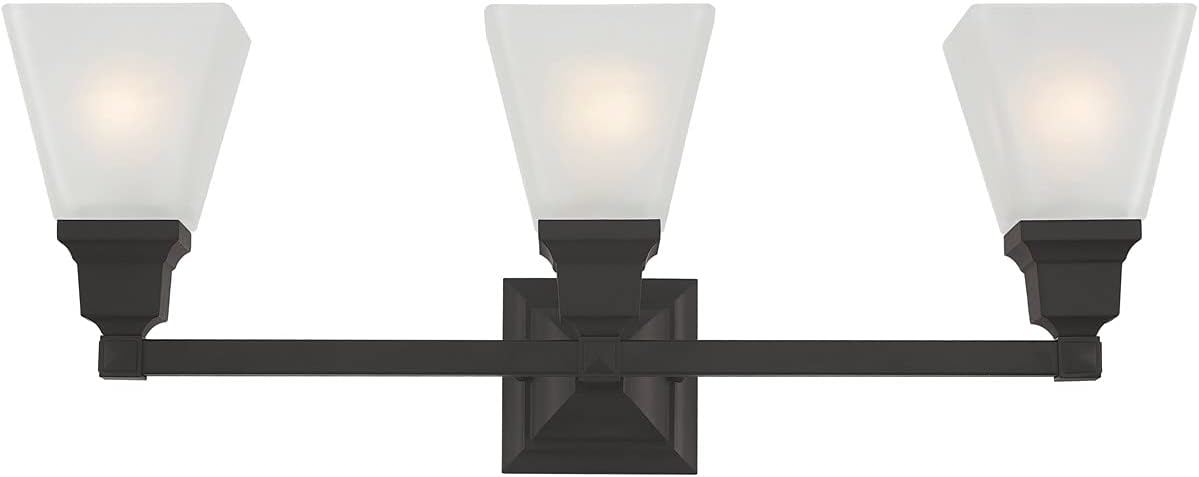 Livex Lighting 1033-07 Mission 3-Light Bath Light, Bronze, 25.25 x 7.75 x 9.5
