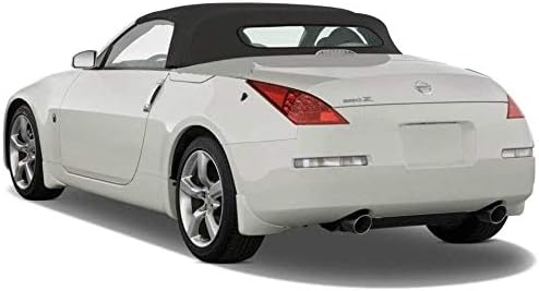 Compatible with Nissan 350Z 2003-2009 Convertible Soft Top & Heated Glass Window (Black Cloth)