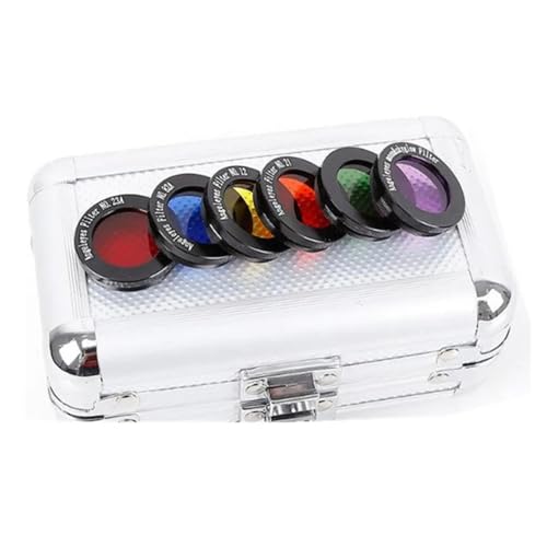 Filtro for telescopio astronómico de 1,25 pulgadas y 31,7 mm con estuche de aluminio de 6 colores
