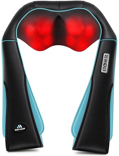 MagicMakers Electric Shiatsu Neck Massager with Heat - Pain Relief for Back, Shoulders & Feet - Gift for Men, Women, Mom & Dad - From Daughter or Son - Ideal for Christmas, Mother's Day & Father's Day
