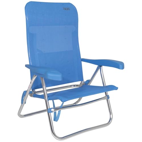 Crespo AL-205/05 Silla de Playa, Aluminio, Azul Claro, 88 x 64 x 56 cm