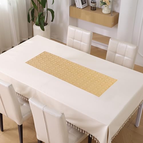 Image of Homerz Premium Table Runner, PVC, Size- 92x34 cm | Waterproof, Heat Resistant, Non-Slip, Easy to Clean Soft Table Runner for Coffee Table, Dining Table and Centre Table. (Star)