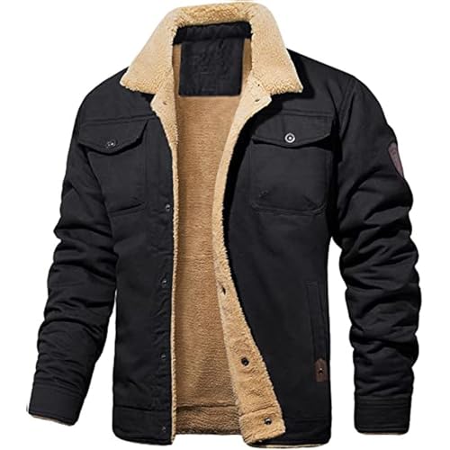 Veste en Faux Daim FGRID Doublée Polaire, Finition Manteau Western Rétro