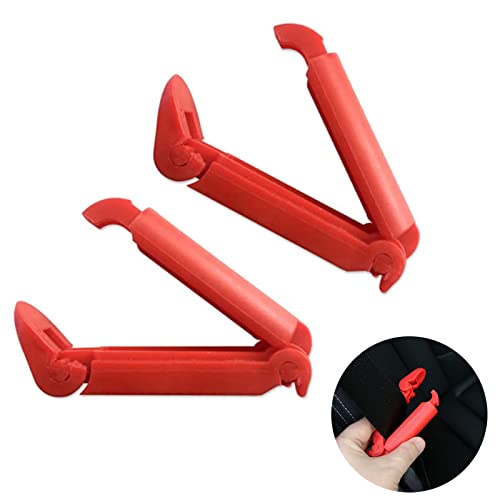 Clip Ceinture, Bloque Ceinture De Securite Voiture, Clips Ceinture Voiture, Ajusteur de Ceinture de Sécurité pour Enfants Clip Boucle Pour Ceinture De Sécurité En Voiture Enfants Siège - Rouge(2Pcs)