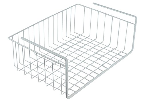 White Wire Under-Shelf Storage Basket, 17-Inch – Durable Organization Solution for Kitchen, Pantry, and Closet