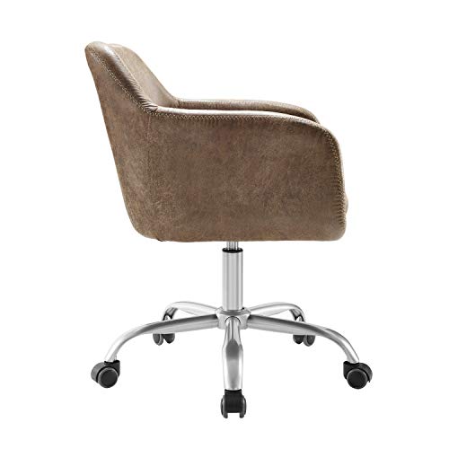 Linon Home Décor Brooklyn Silver Office Chair, Brown #TOP7