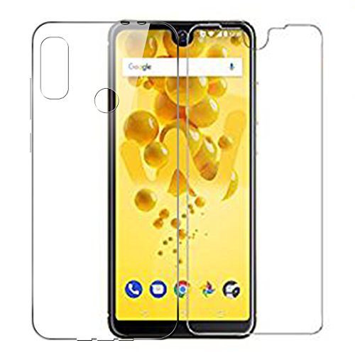 JIENI Coque pour Wiko View 2 (6.0") Cover Transparente TPU Housse Etui Silicone Bumper Back Case Clair Film Protection en Verre trempé pour Wiko View 2 (6.0")(Pas pour Wiko View 2 Pro) Cover