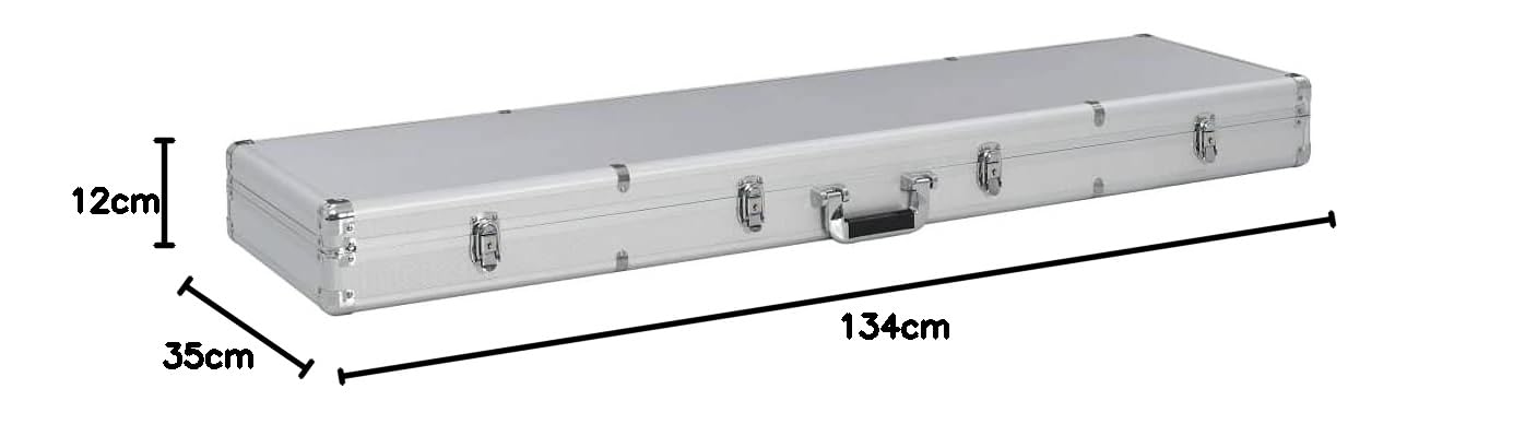 vidaXL Custodia per Pistola in Alluminio Scatola Armi da Fuoco Argento/Nero