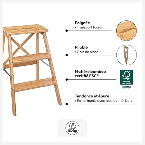 5five - trittstufe 3 Stufen Bambus