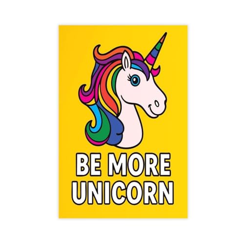 Poster licorne mignon et fier en toile colorée de 40x60 cm pour décoration murale