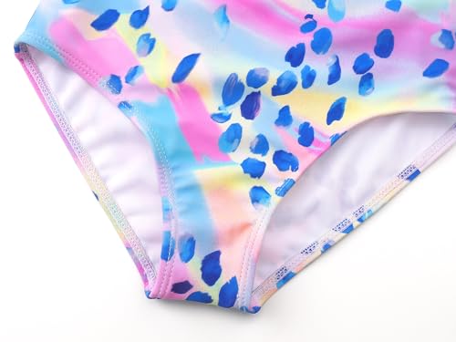 Image of Girls One Piece Swimsuits Adjustable Double Strap for Kids Palm Tree Print Toddler Bathing Suit Size 2T-10