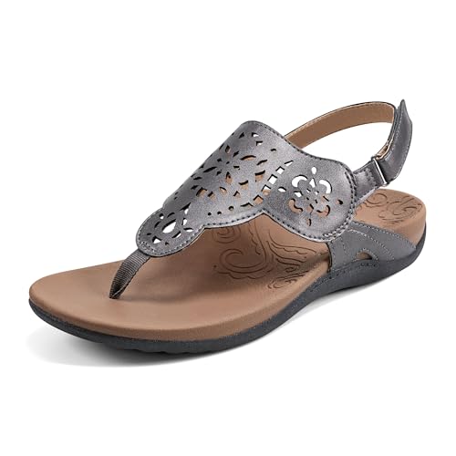 Rockport Women Ridge Circle Sling Slide Sandal Pewter 9 W US