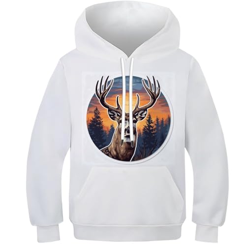 Sweat à capuche wapiti magique pull unisexe cadeau idéal enfant 10-12 ans