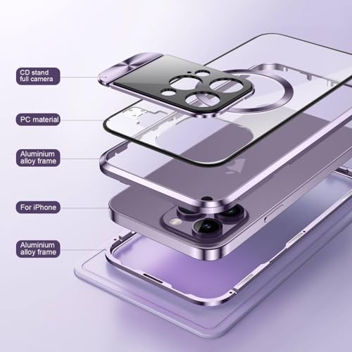 Étui magnétique iPhone 13 Pro Max ENILSA avec support invisible et protection objectif bleu