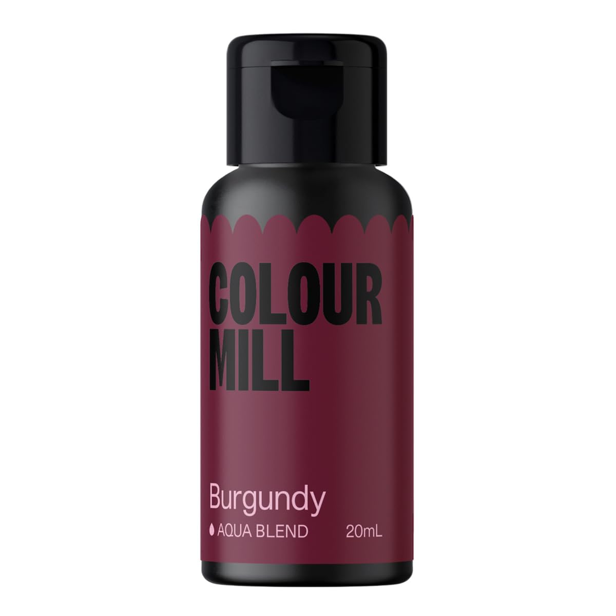 Colour Mill Aqua Blend Food Colouring Burgundy: Next Generation Water Based Liquid Food Colours - 20 ml