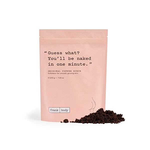 Frank Body Original Coffee Scrub, 7.05oz | Natural & Cruelty Free Exfoliating Body Scrub | Hydrating Vegan Scrub Skin Care For Stretch Marks, Acne, Cellulite | 1ct