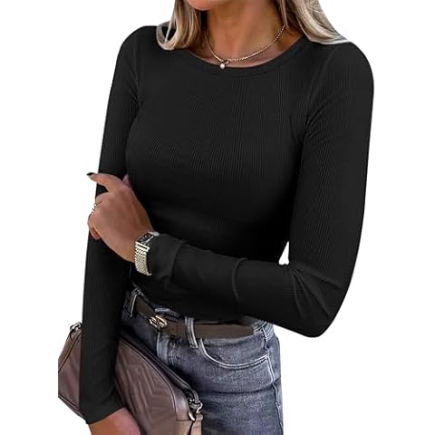 ANRABESS Long Sleeve Ribbed Tee Cover