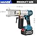 MMNZE Electric Hydraulic Cable Lug Crimping Tool Hydraulic Electrical Terminal Cable Lug Wire Crimper Rechargeable Crimping Tool Kits with 11 Dies, 8 AWG to 500 MCM