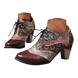 Bottines de cowboy pour femme - Pointure 44 - Bottines pour femme - Avec talon - Chaussures d'automne légères - Imperméables - Chaussures d'hiver originales - Confortables - Pointues - Élégantes - En