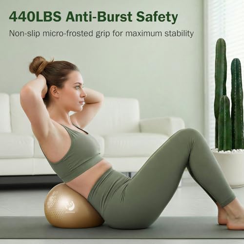 Image of Slim Panda Pilates Ball, 9 Inch Small Exercise Ball, Anti Burst Mini Yoga Ball for Stability, Workout, Barre, Core Strength, Physical Therapy, Balance, Stretching