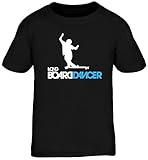  Longboard Dancer, Skateboard Kids Kinder Fun T-Shirt Funshirt, Größe: 152/164,schwarz