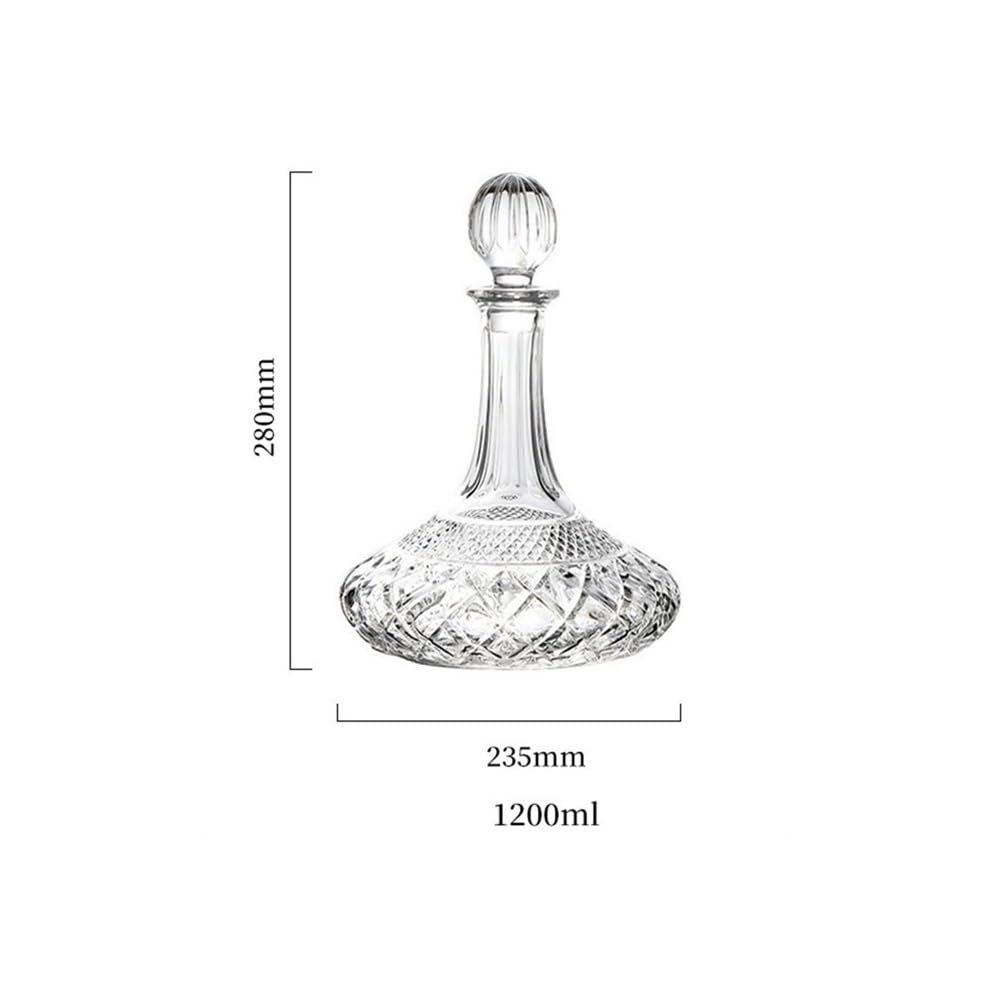 birene Decanter Decanter for Vino a Cascata con Coperchio, caraffa in Cristallo Scintillante for Uso Domestico
