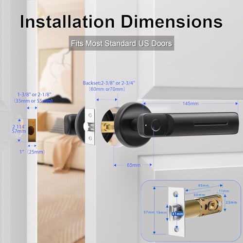 Ikoed TY140 Fingerprint Door Lock With Smart App Fingerprint Door Knob Biometric Door Lock Keyless Entry Door Lock thumb #4