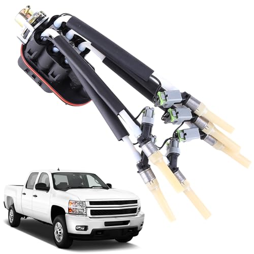 FJ503 Spider Fuel Injector Assembly 4.3 v6 Compatible for Chevy S10 Express Silverado 1500 Astro and GM Sierra Savana Sonoma Safari C1500 Fuel Spider Injector w/ Bracket Replace FJ10565 17113673
