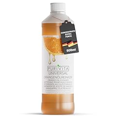 PURIVITA® Concentrato di Detergente all'Olio di Arancia [500ML] - Puro Olio di Arancia Pulitore - Olio Arancio per Pulizie - Liquido Sciogli Colla - Detergente Universale Pavimenti