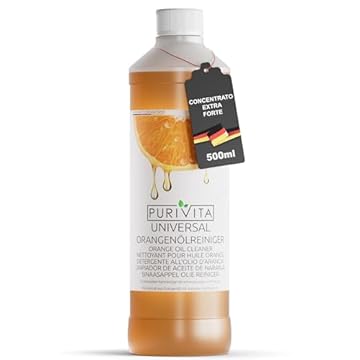 PURIVITA® Concentrato di Detergente all'Olio di Arancia [500ML] - Puro Olio di Arancia Pulitore - Olio Arancio per Pulizie - Liquido Sciogli Colla - Detergente Universale Pavimenti