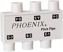 Phoenix Diapasão Afinador Musical, 6 Notas, para Sopro e Violão, Branco