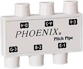 Phoenix Diapasão Afinador Musical, 6 Notas, para Sopro e Violão, Branco