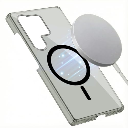 Image of Jkobi Lifetime Anti-Yellow MagSafe Compatible Clear Back Cover Case for Samsung Galaxy S24 Ultra (Sleek Hard Crystal | Shockproof and Camera Protection)