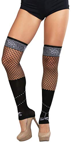 Image of ToBeInStyle Women's Fashion Dimond Net Thigh High Footless Novelty Leg Warmer Hosiery