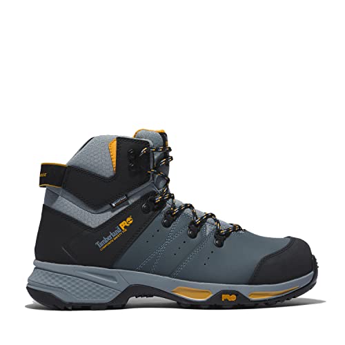 Timberland PRO Timberland PRO Men's Switchback Composite Safety Toe Waterproof Industrial Hiking Work Boot, Grey/Yellow, 9M